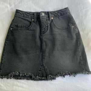 black denim skirt